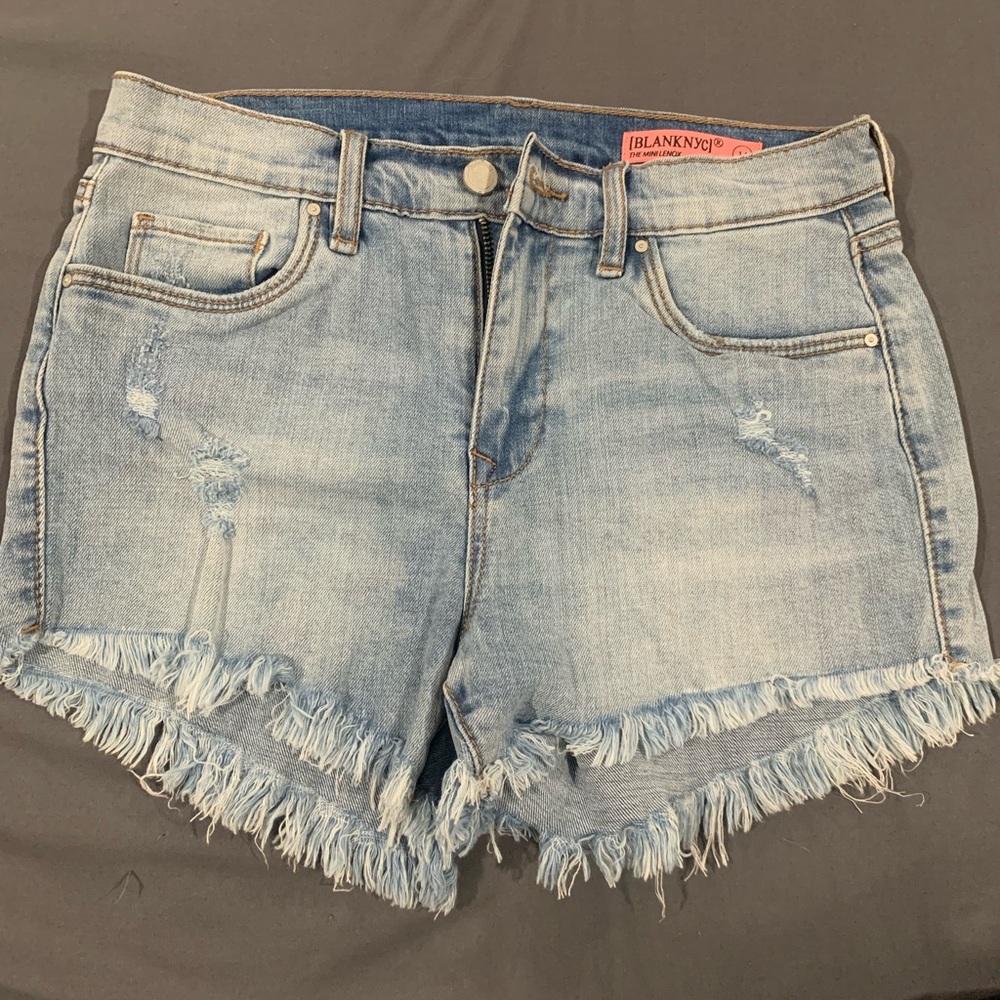 Light wash denim jean shorts